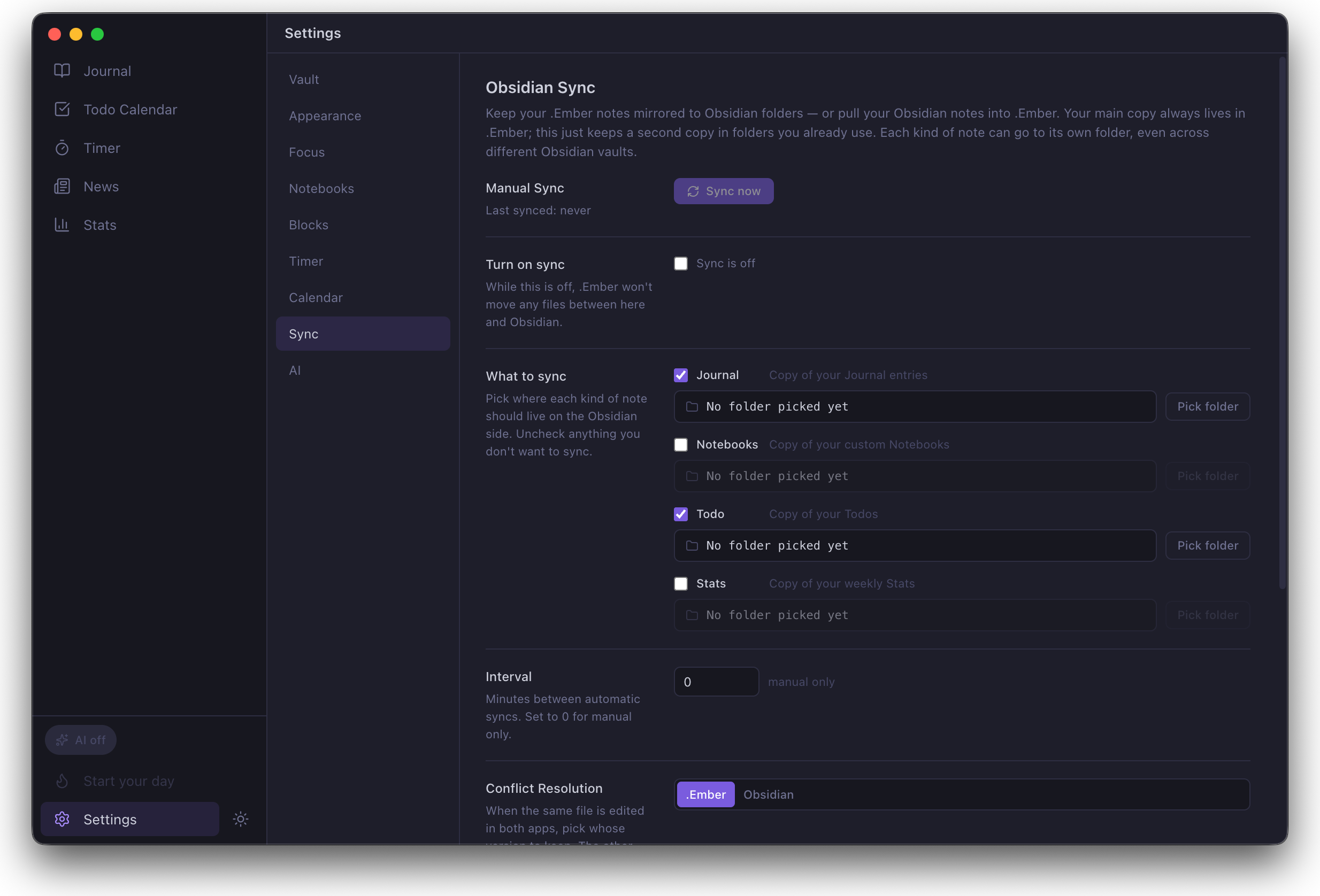 DotEmber — Sync settings